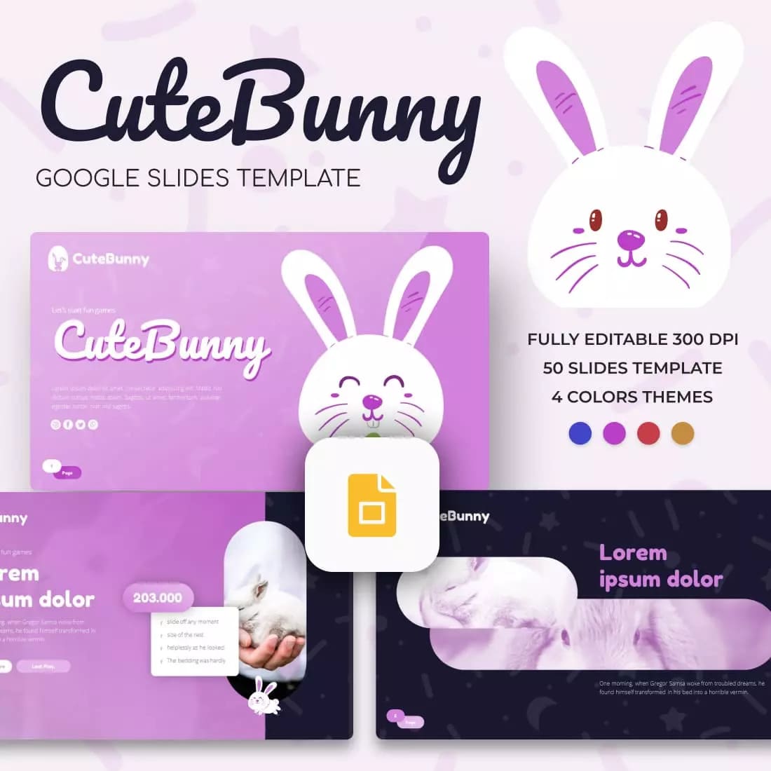Cute Bunny Google Slides Template Preview 7.