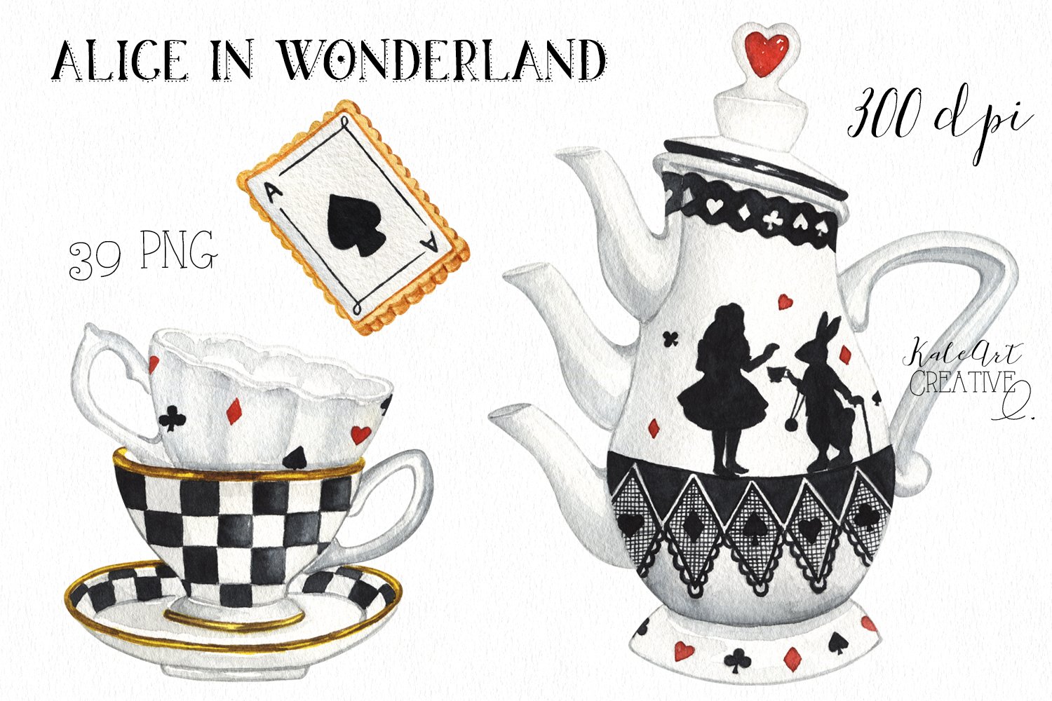 alice in wonderland tea party clip art black and white