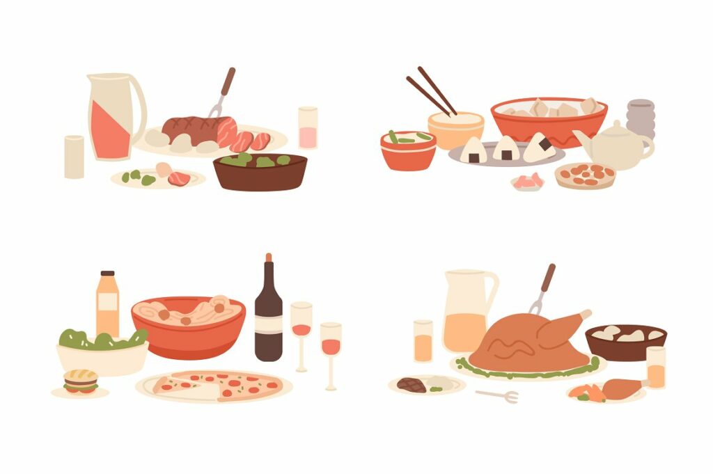 National Food For Festive Dinner Set MasterBundles