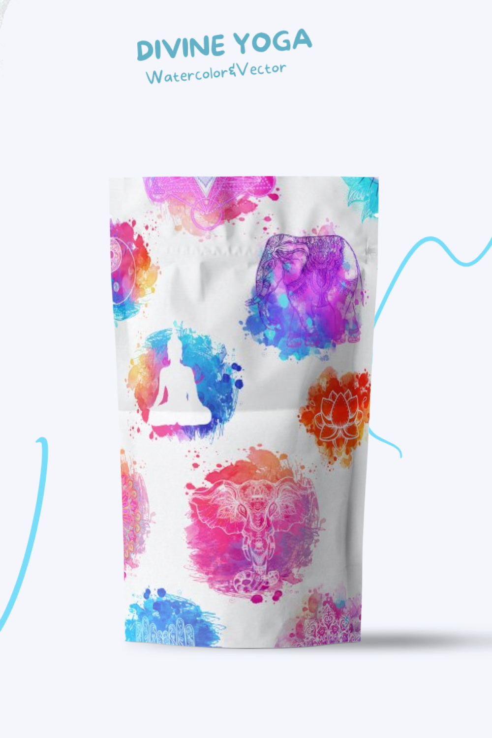 Cup with yoga print of pinterest.