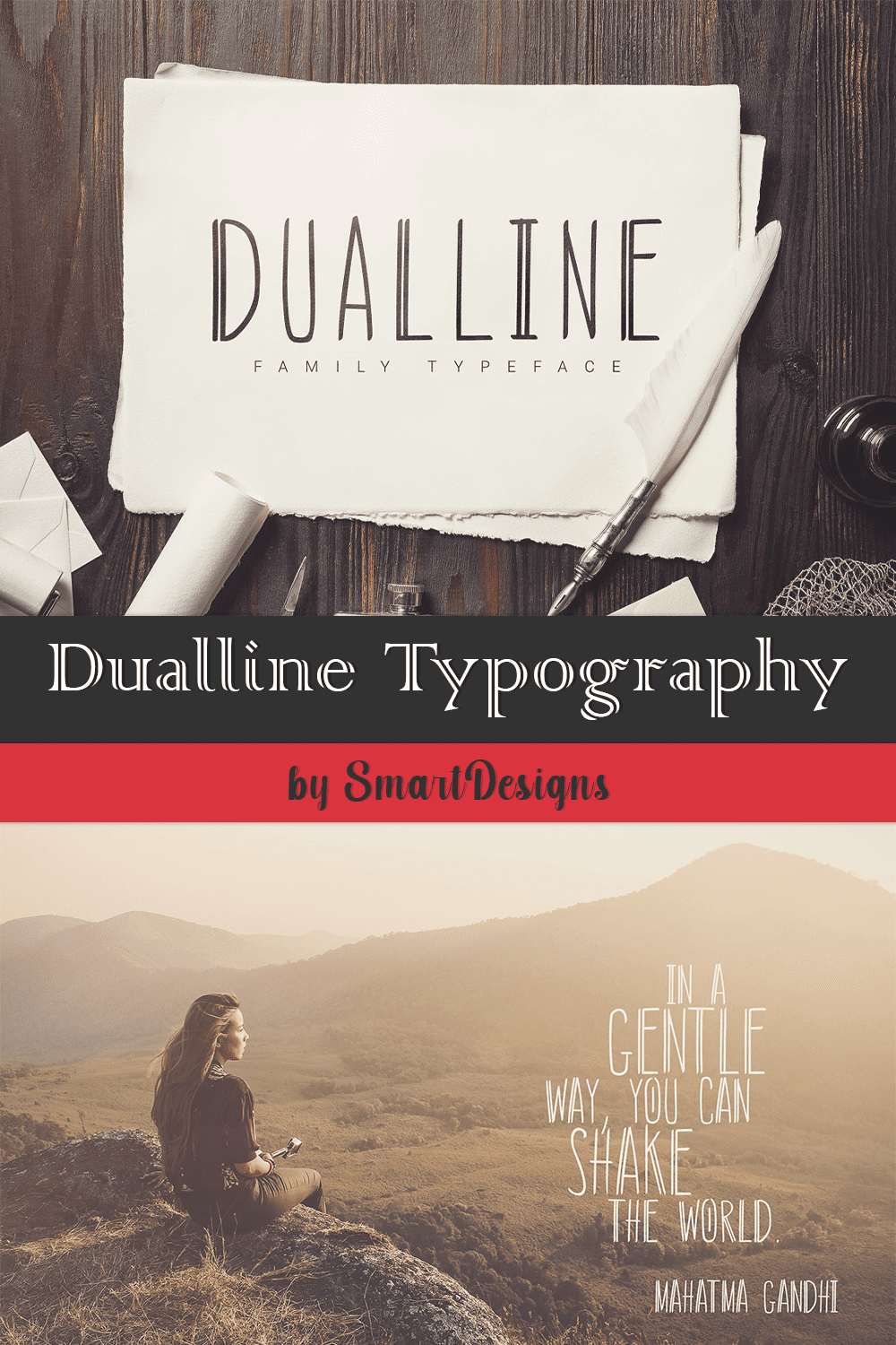 Dualline typography of pinterest.