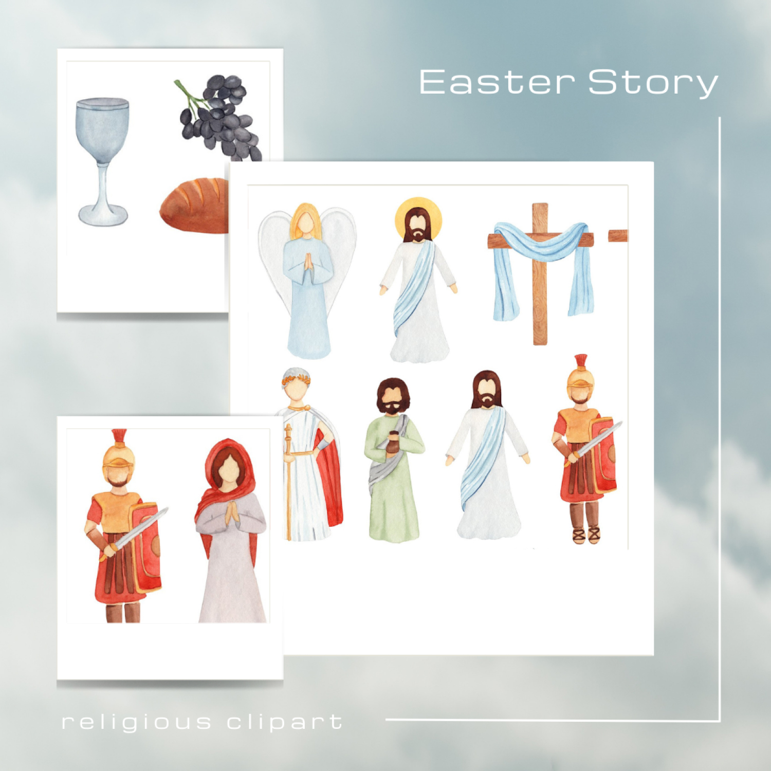 Prints of easter story.