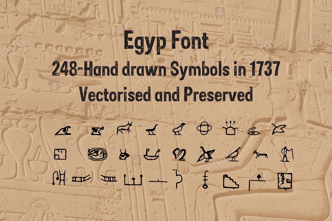 Preview of varative hieroglyphs.