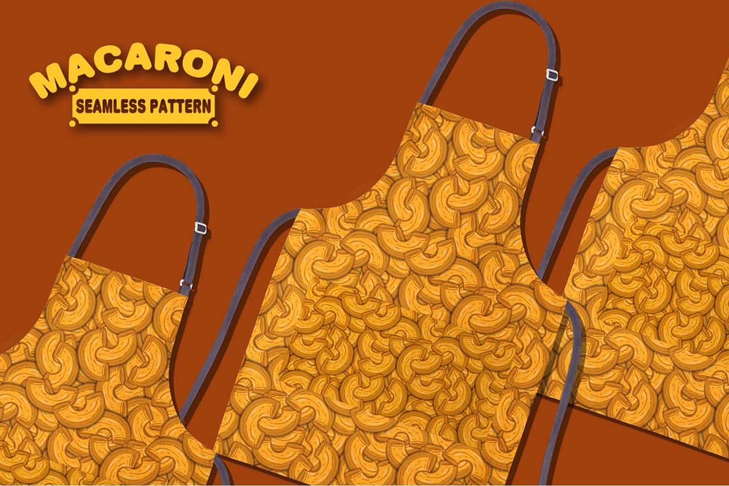 Image of a macaroni print apron.