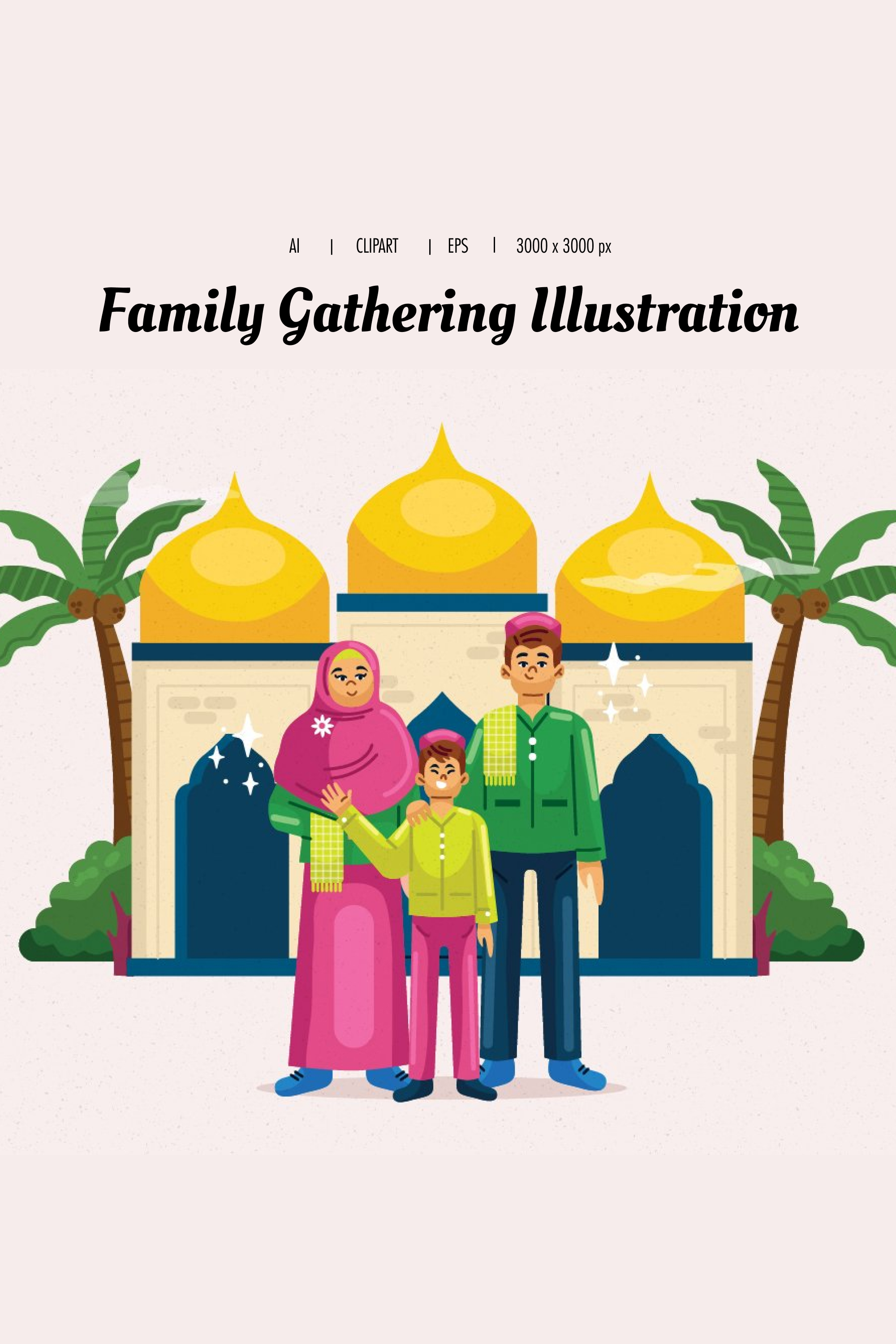 Family gathering illustration of pinterest.