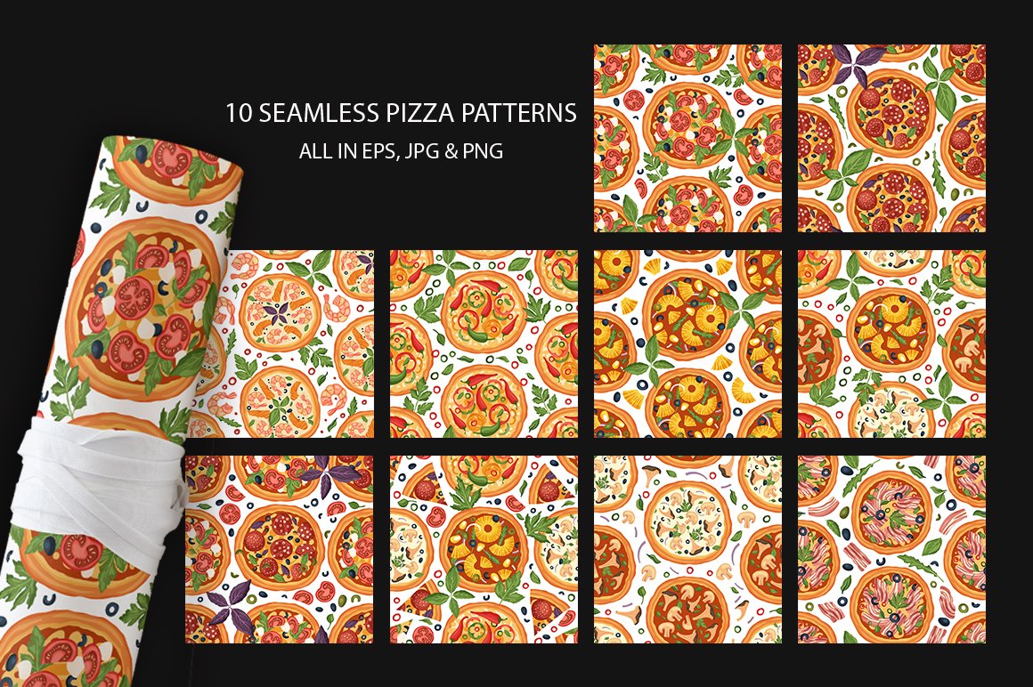 Many background images with pizza.