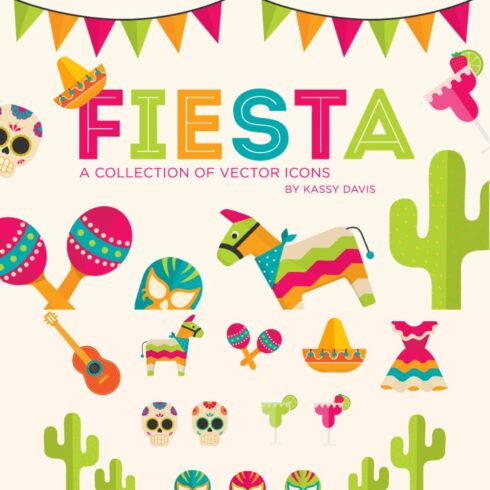 Prints of fiesta vector icon collection.
