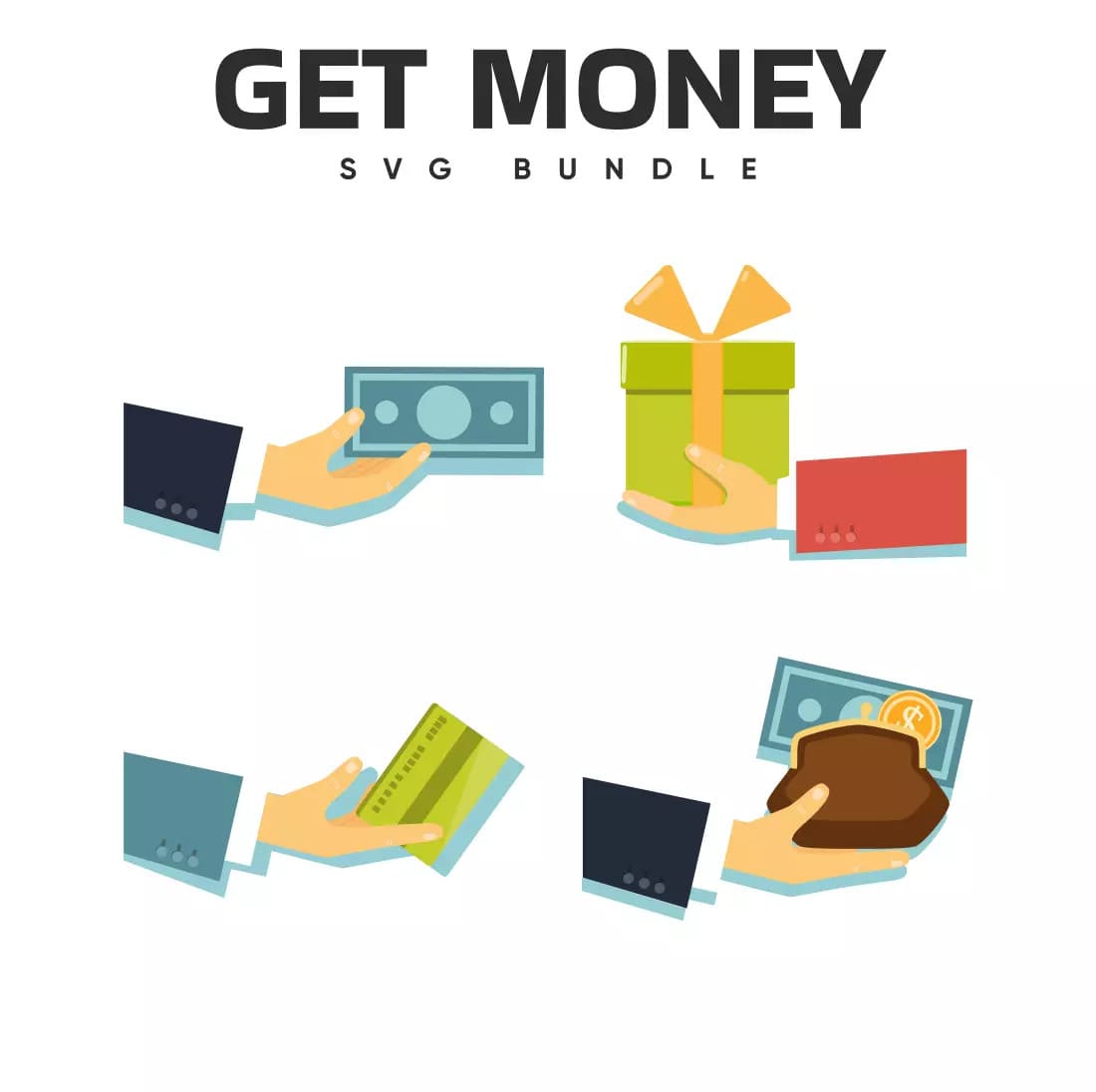 Get Money SVG Bundle Preview.