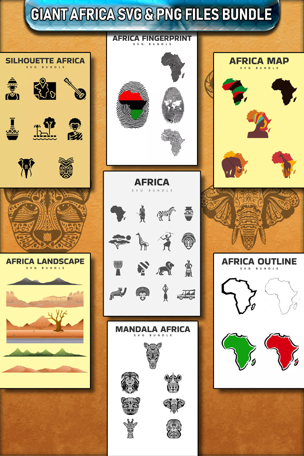 Giant Africa SVG PNG Files Bundle Pinterest.