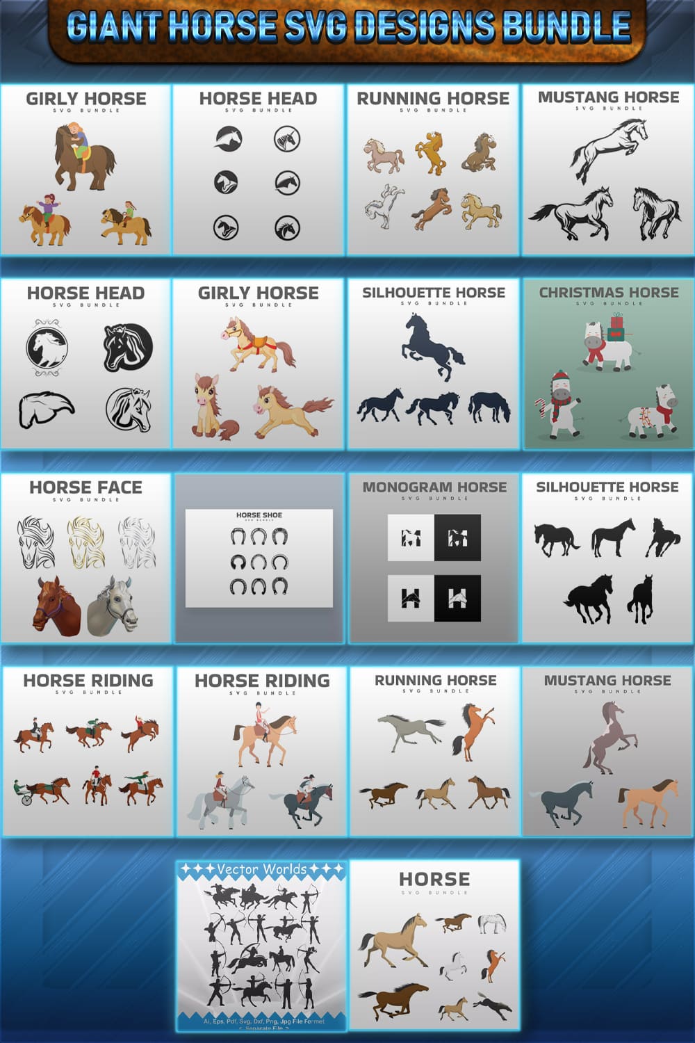 Large poster of horses and their names.