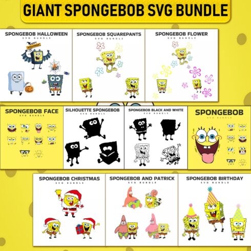 Giant Spongebob SVG Bundle cover image.