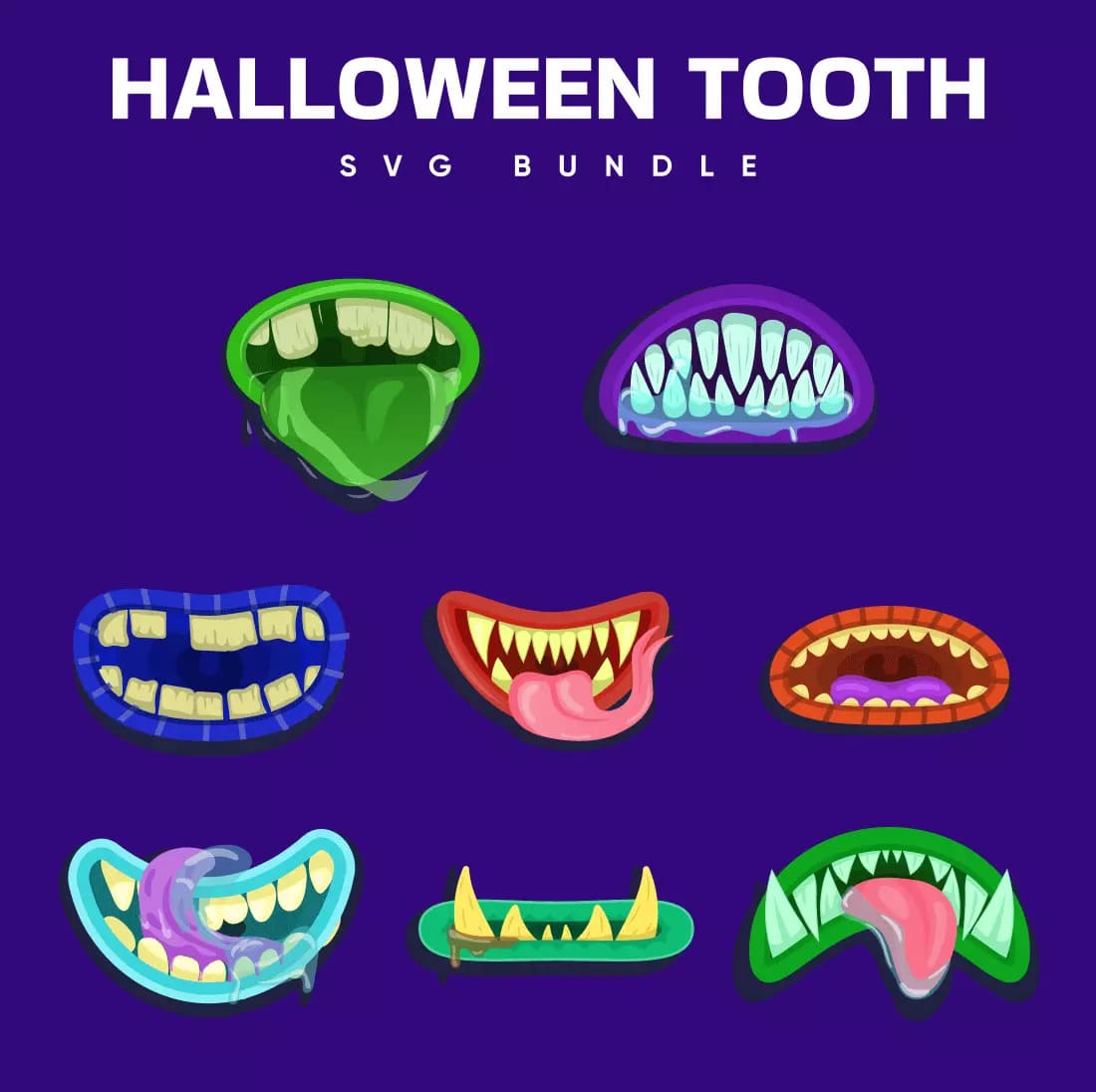 Halloween Tooth SVG Bundle Preview.