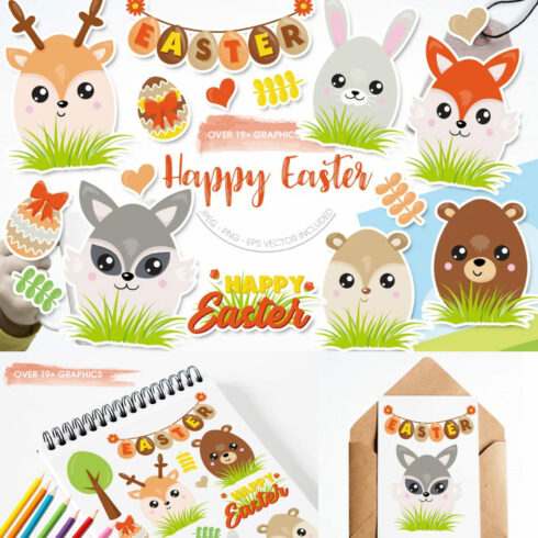 Prints of happy easter.