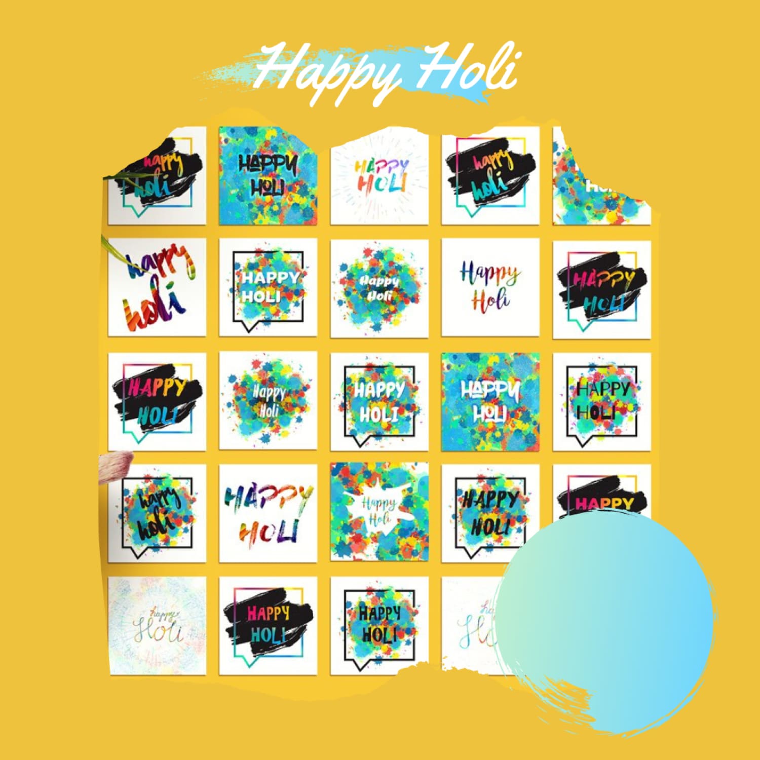 Prints of happy holi.