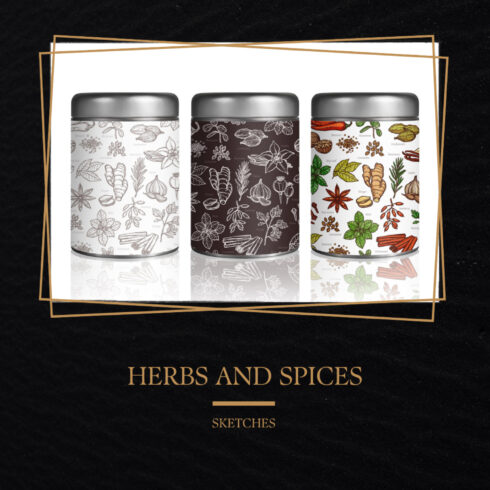 Prints of herbs and spices.