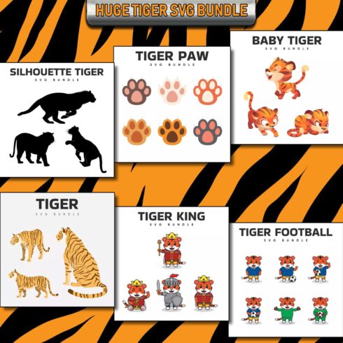 Huge Tiger SVG Bundle cover image.