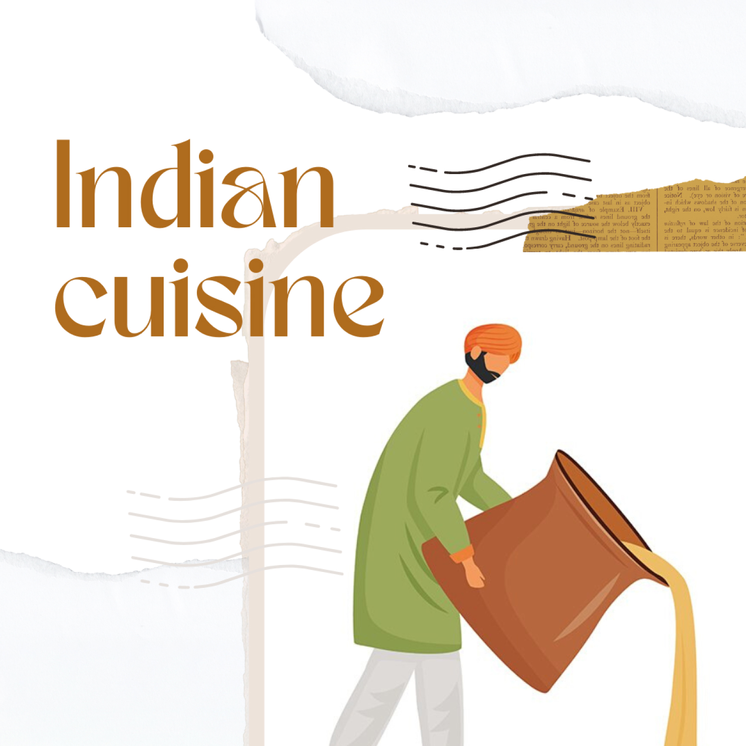 Prints of indian cuisine.