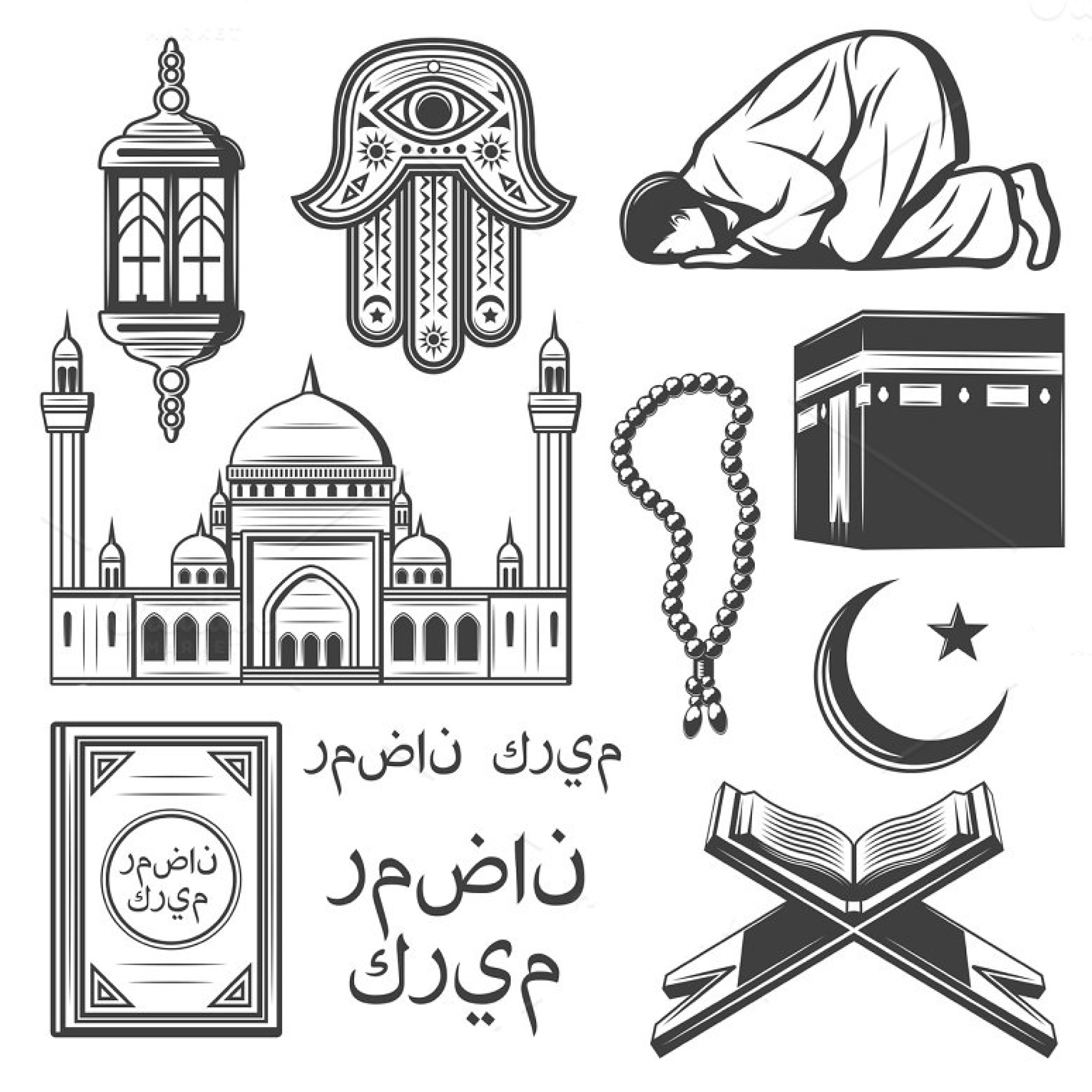 Preview islam icon with religion and culture symbol.
