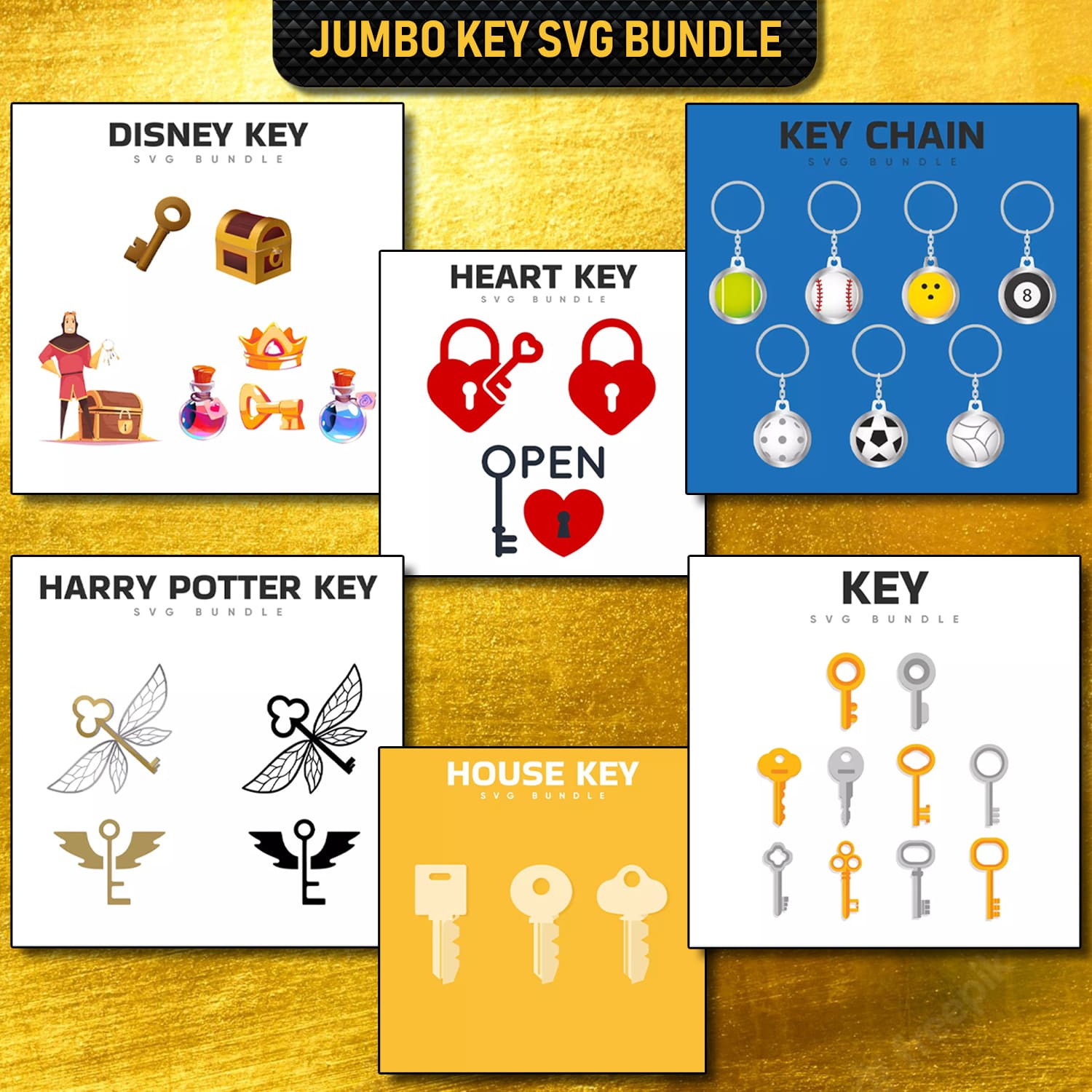 Jumbo Key SVG Bundle cover image.