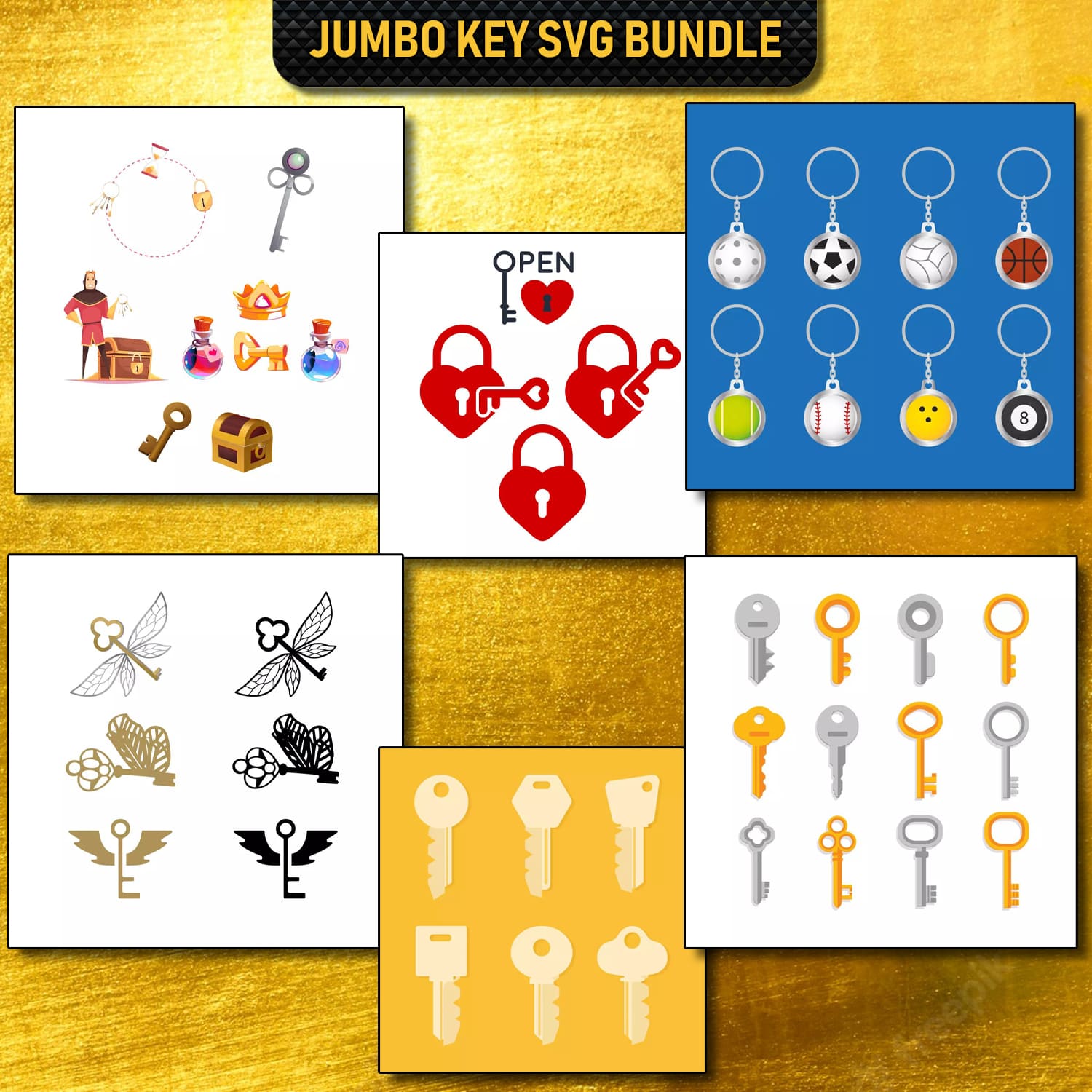 Jumbo Key SVG Bundle cover image.