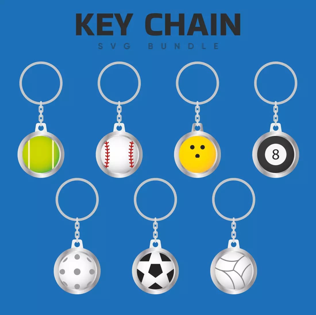 Key Chain SVG Bundle Preview.