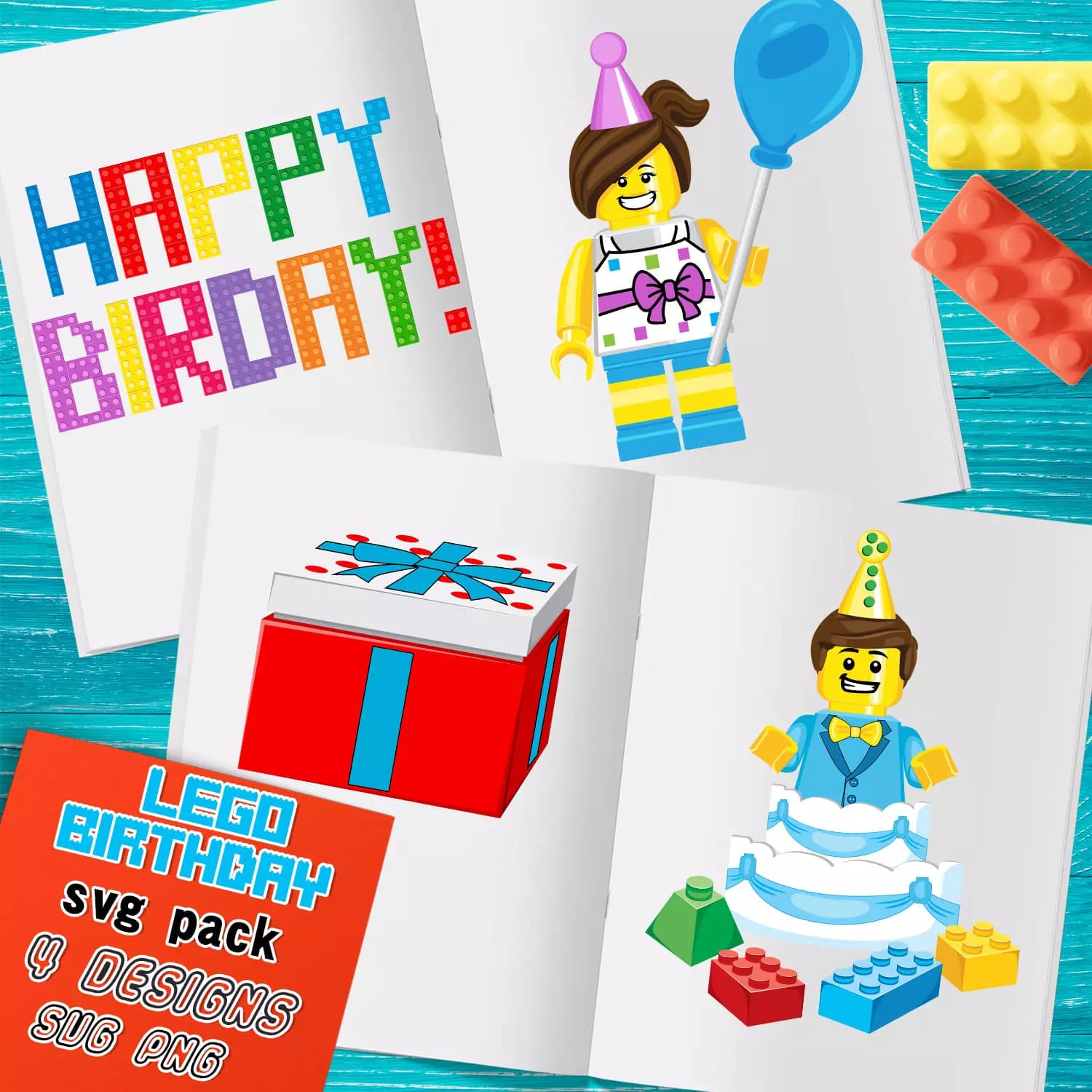 Lego Birthday SVG Preview.