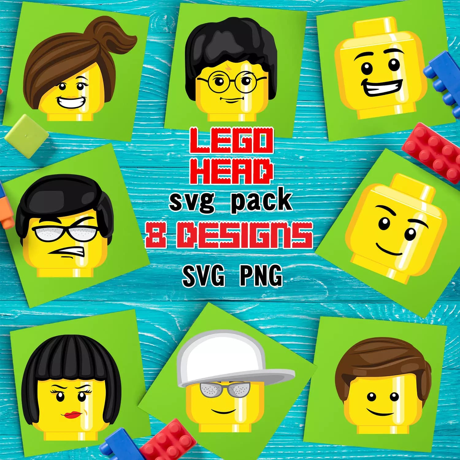 Lego Head SVG Preview.