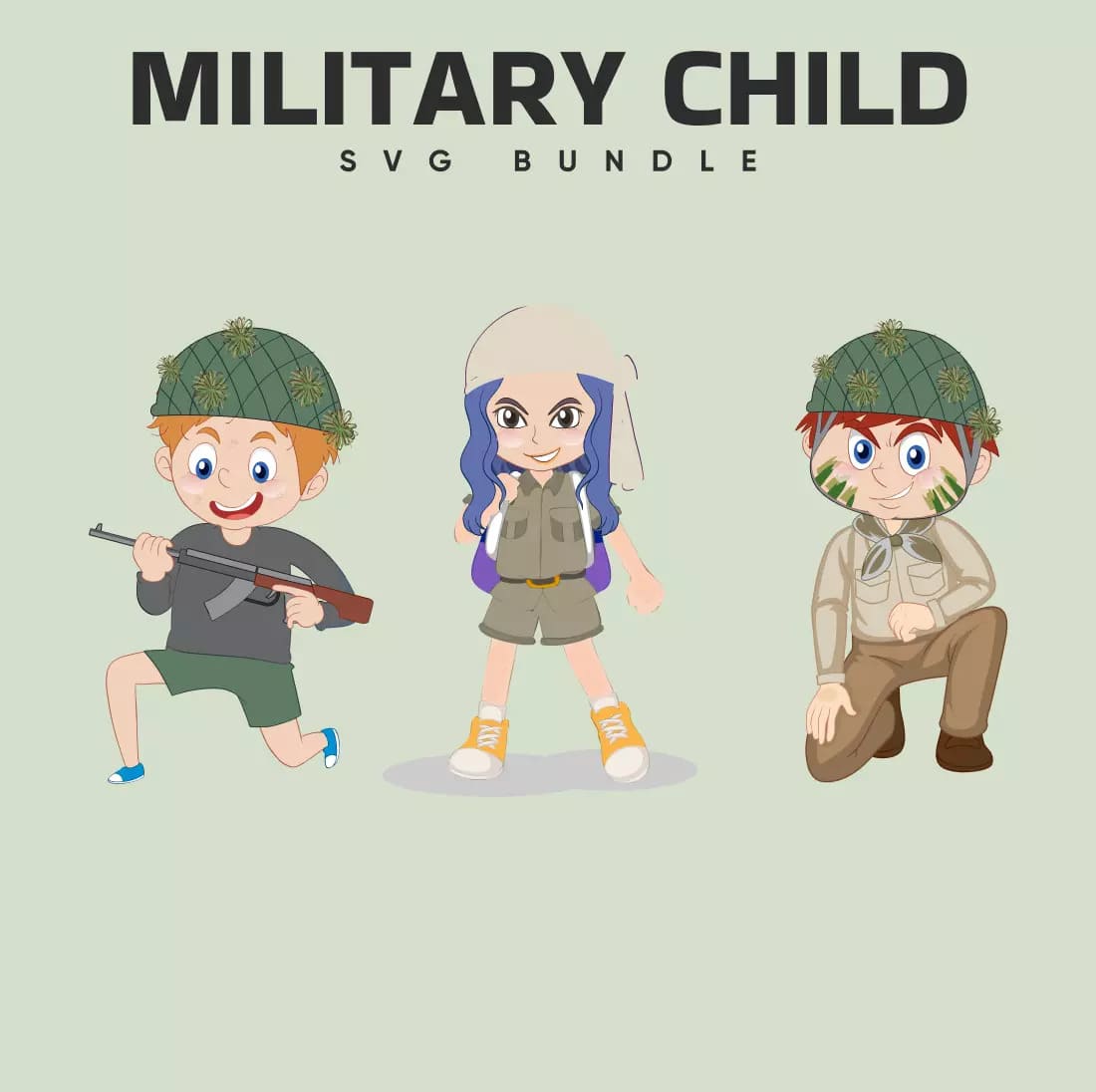 Military Child SVG Bundle Preview.