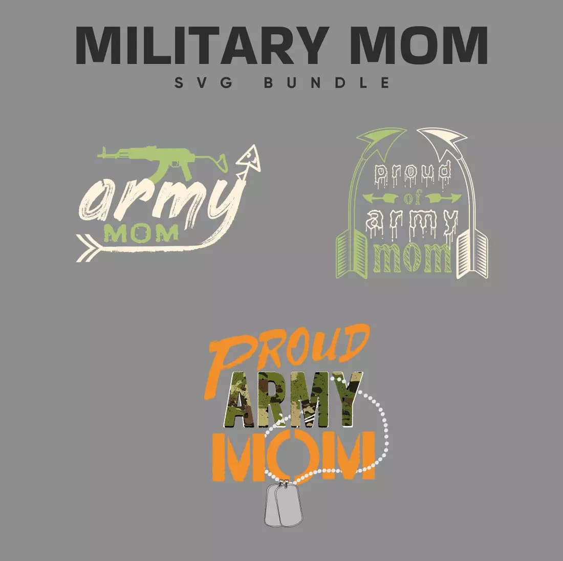 Military Mom SVG Bundle Preview.