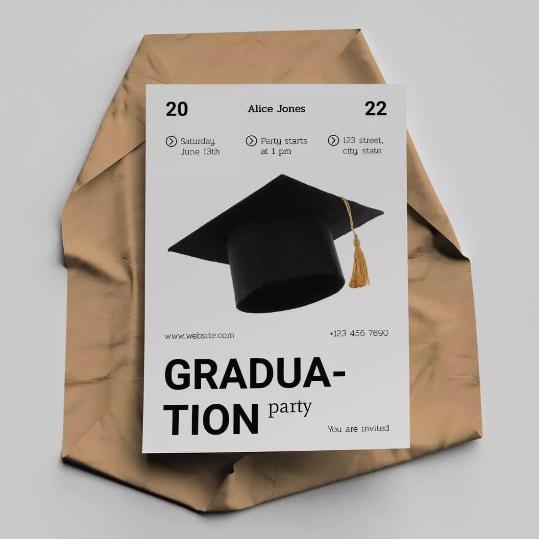 Modern Graduation Party Invitation Preview.