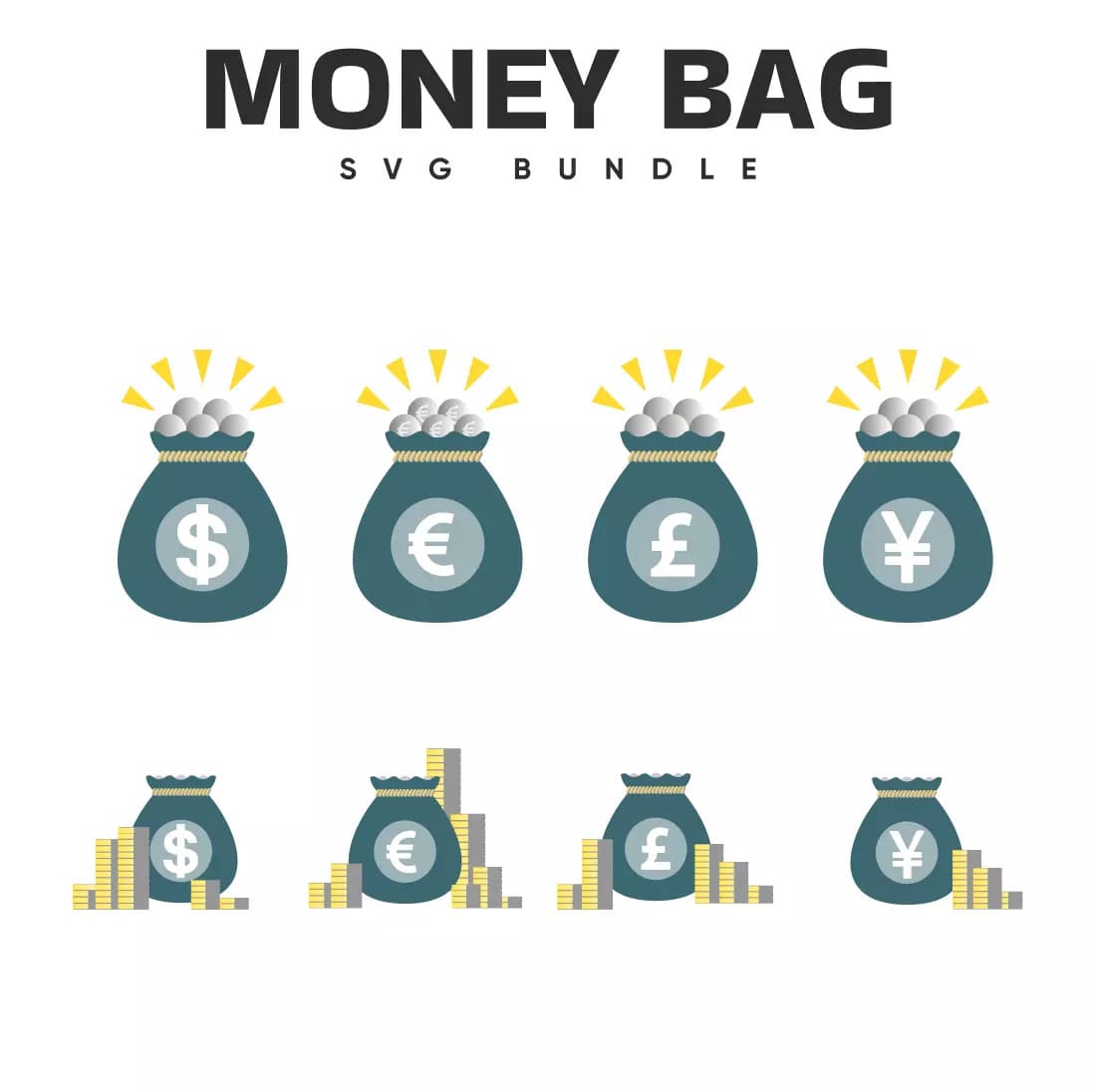 Money Bag SVG Bundle Preview.