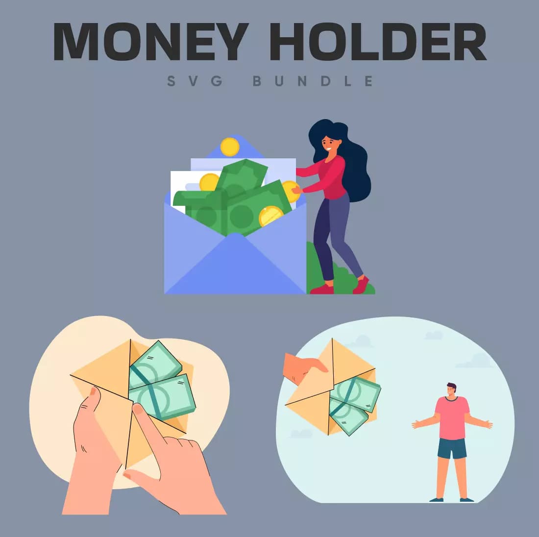 Money Holder SVG Bundle Preview image.