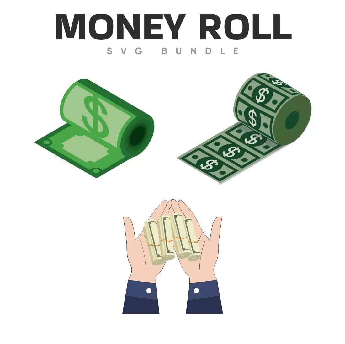 Money Roll SVG Bundle Preview.