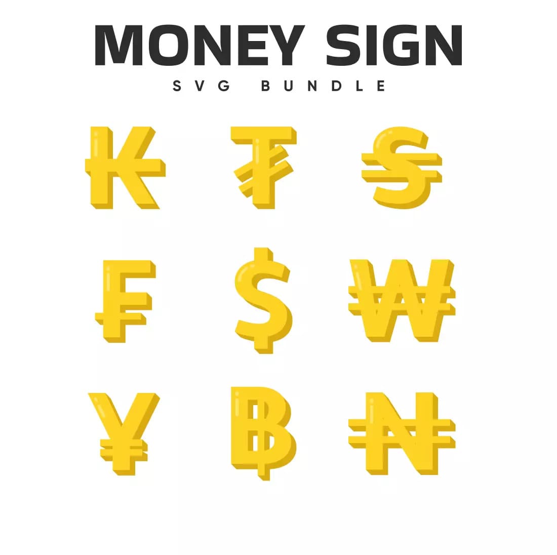 Money Sign SVG Bundle Preview.