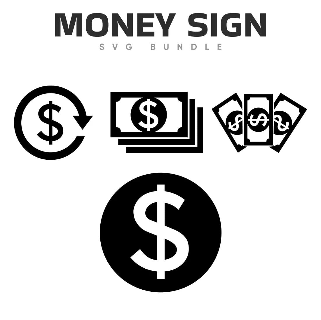 Money Sign SVG Design Bundle Preview.