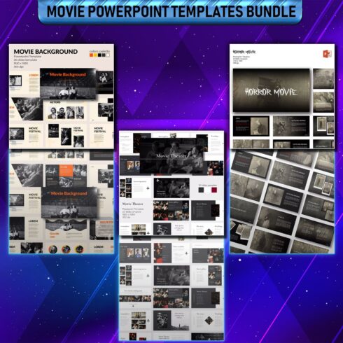 Movie Powerpoint Templates Bundle cover image.