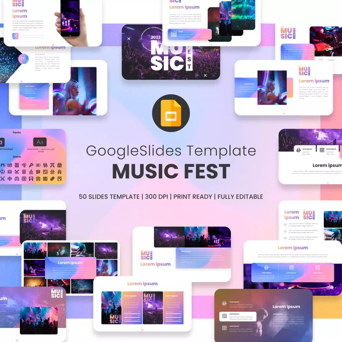 Music Fest Google Slides Template Preview 3.