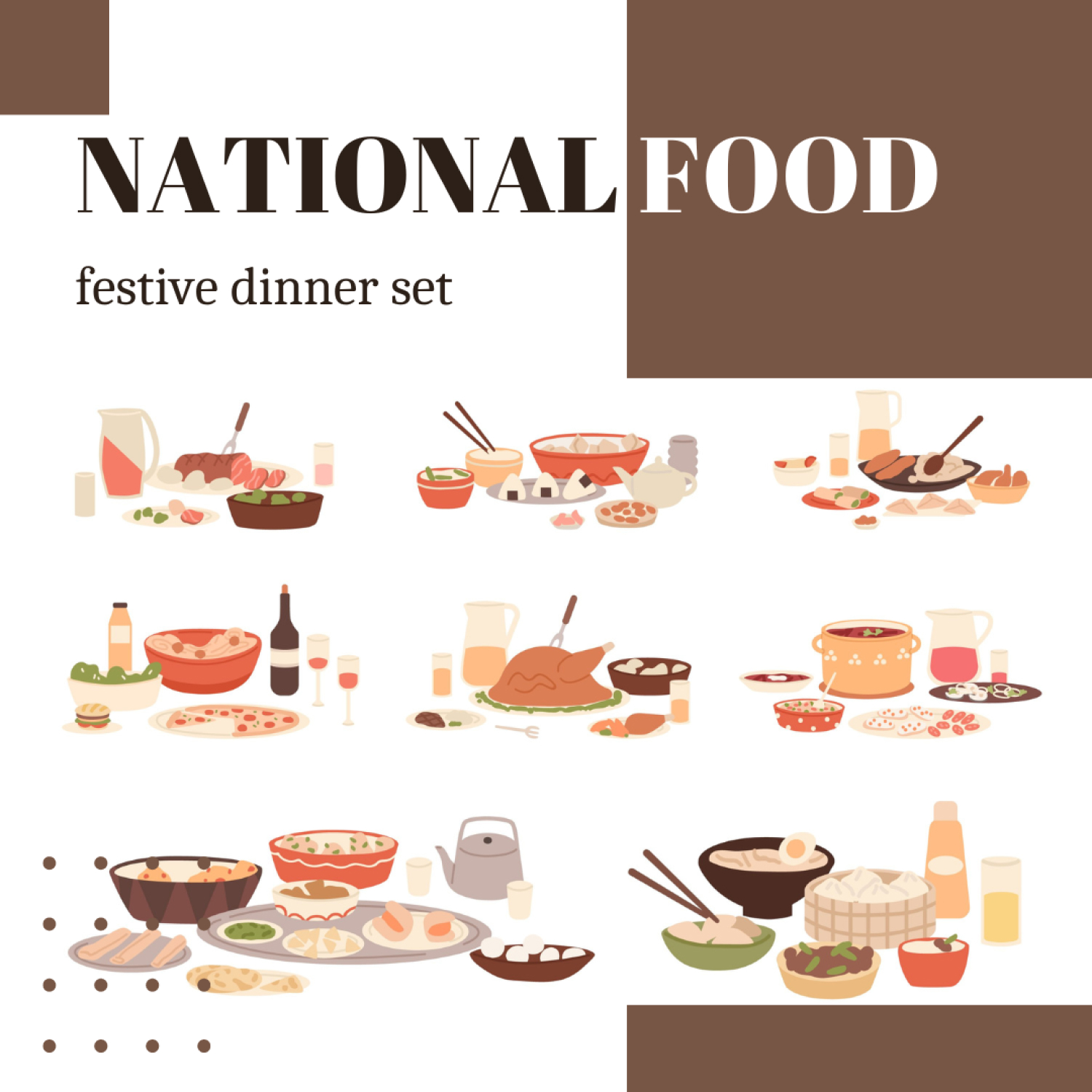 Prints of national food.
