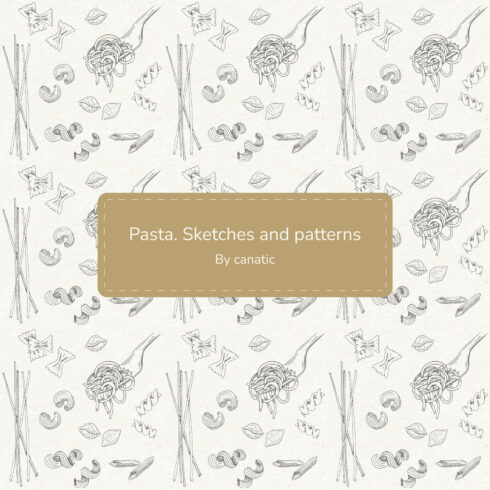 Prints of pasta. sketches and patterns.