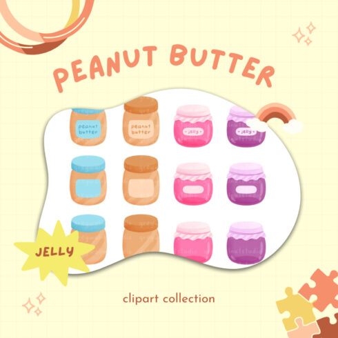 Prints of peanut butter and jelly.