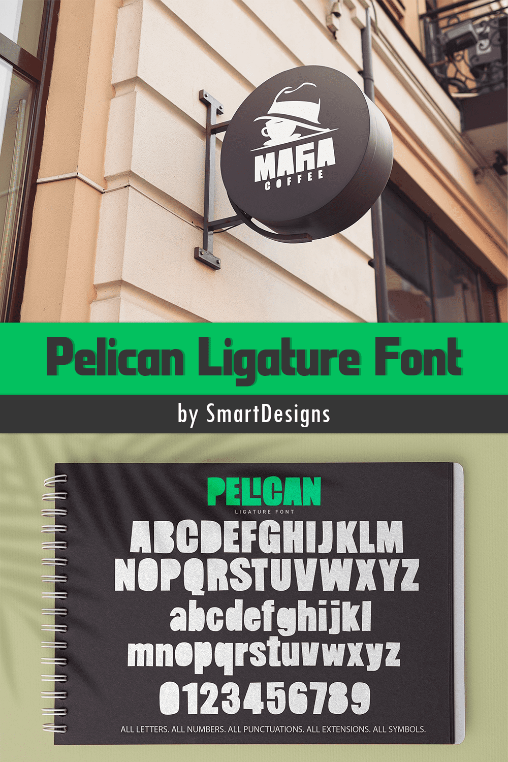Pelican ligature font of pinterest.