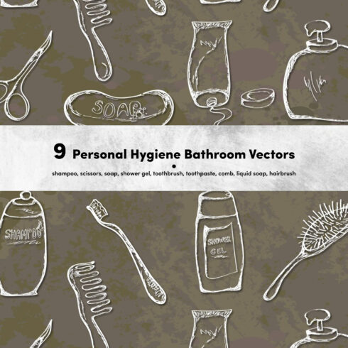Prints of personal hygiene bathroom vectors.