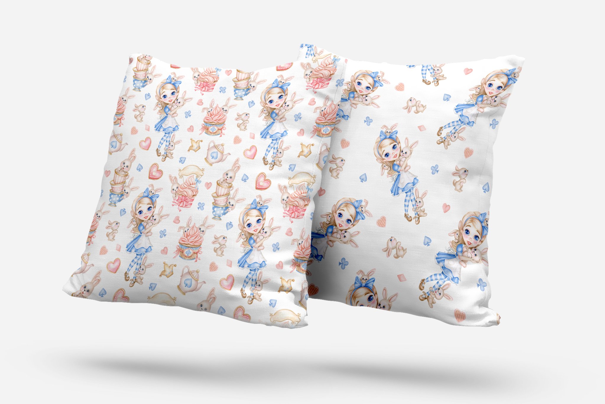 Pictures and images on pillows.
