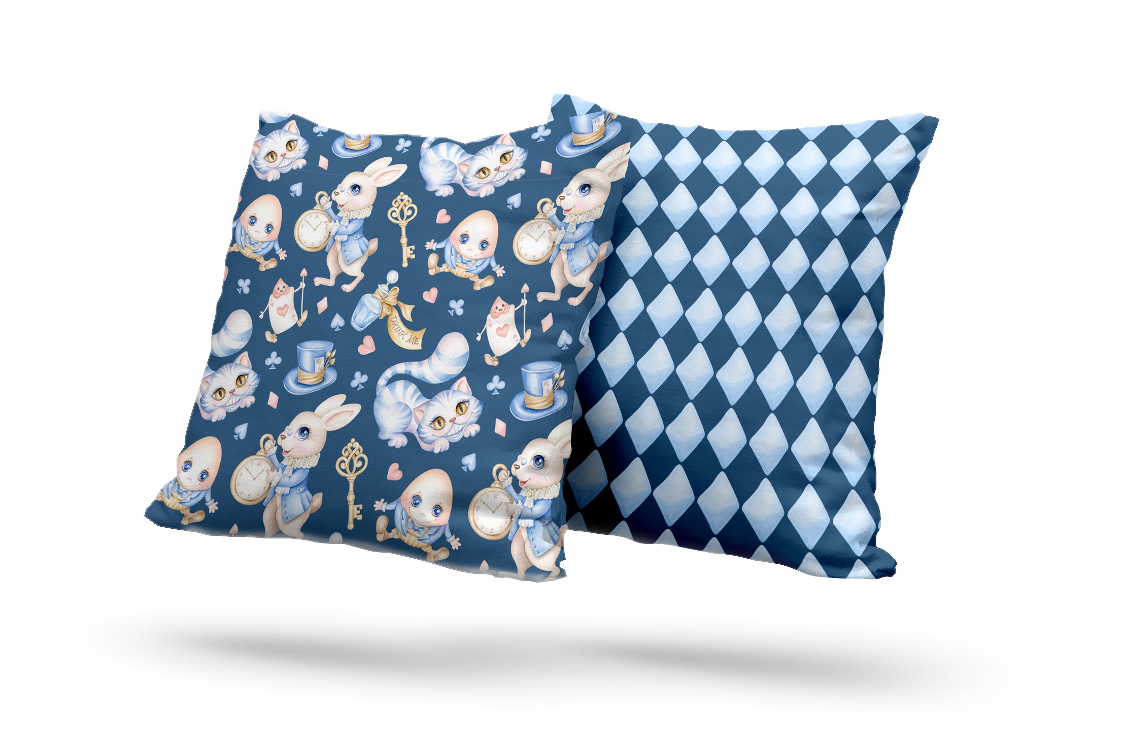 Pillow with blue color.