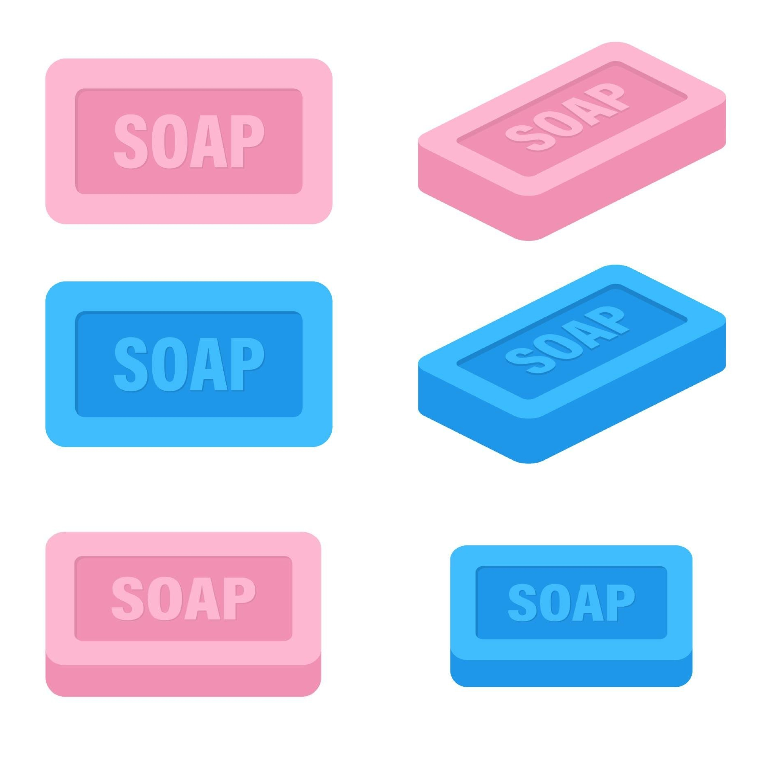 Preview pink and blue soap on colorful background.