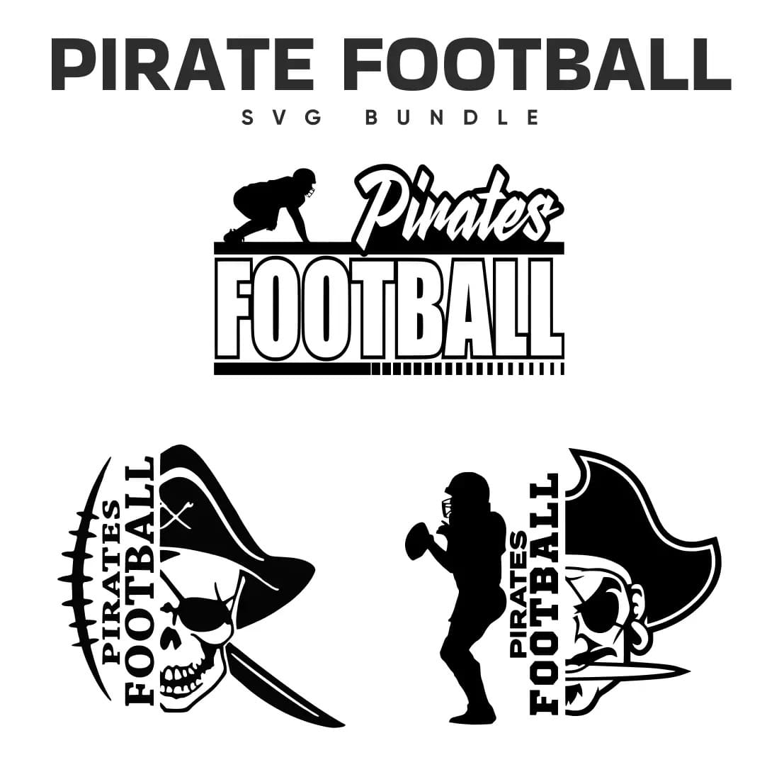 Pirate Football SVG Bundle Preview image.