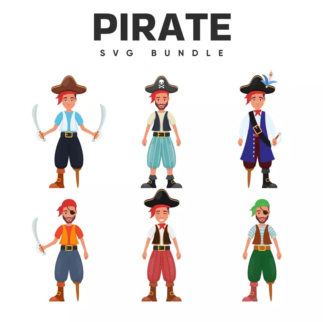 Pirate SVG Bundle Preview image.