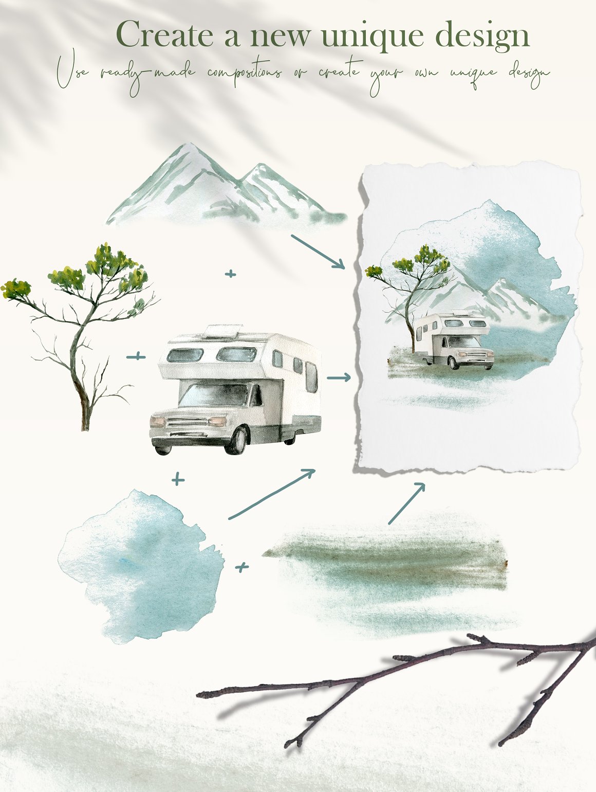 Motorhome and mountains image.