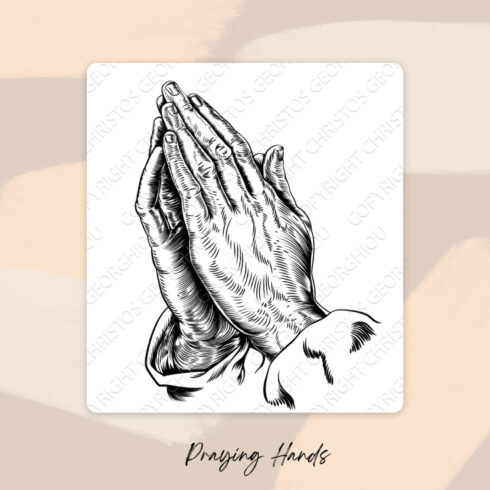 Prints of praying hands.