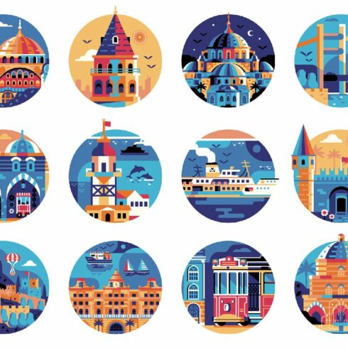 Travel Istanbul Icons And Elements | Master Bundles